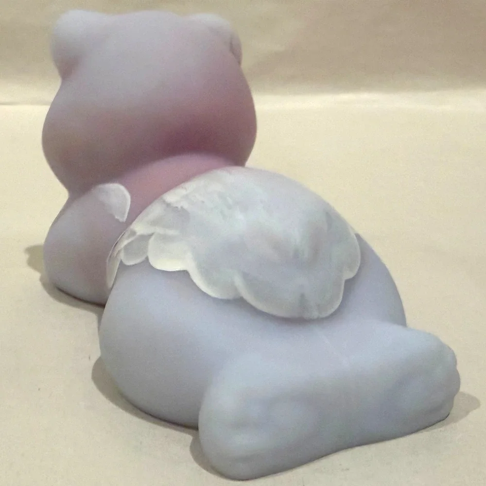 Fenton Blue Burmese Bear Reclining Hand Painted Signed Kitty Riley 1995-1997
